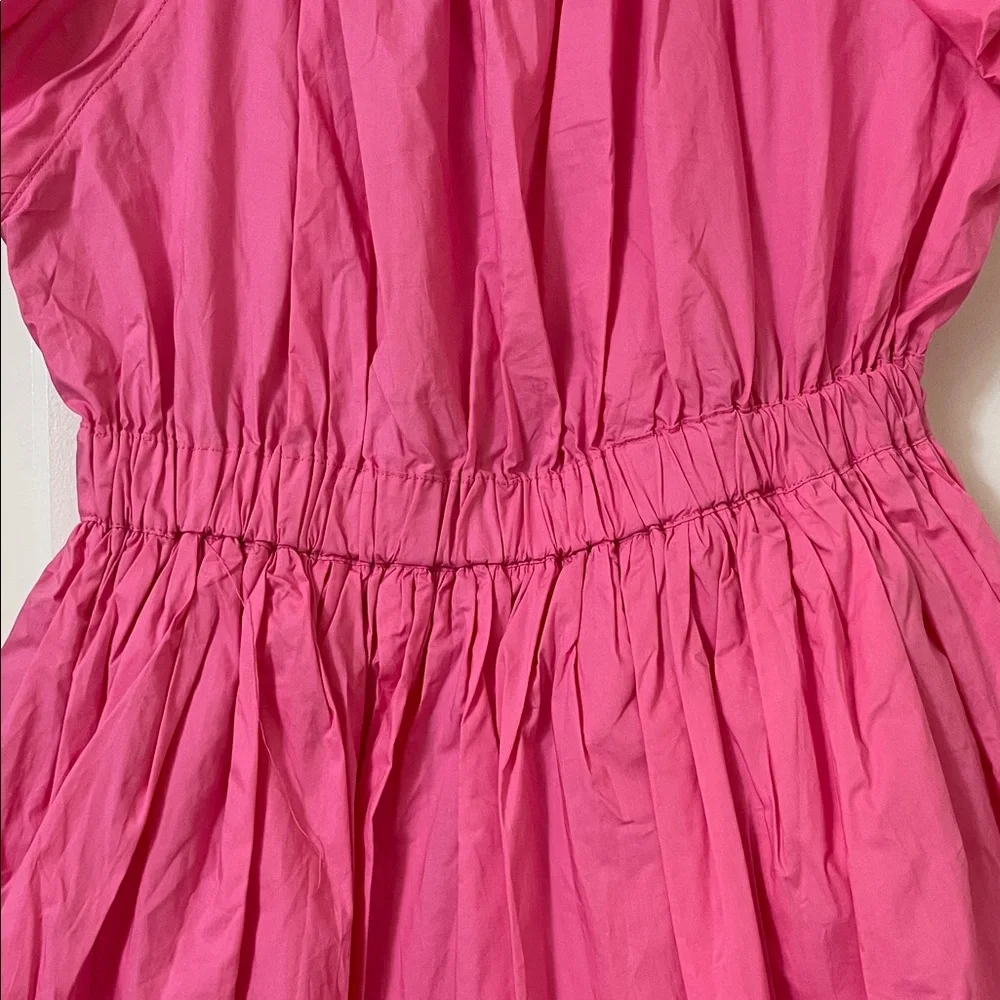 Peach Love California Bubble Hem Hot Pink Ruffle Tie-Front Mini Dress - Picture 12 of 12
